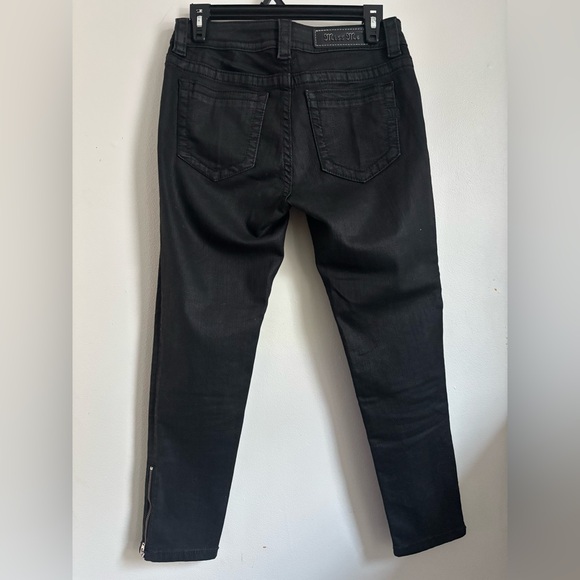 Miss Me Mid Rise Skinny Crop Black Denim Jeans Size 28 - Picture 2 of 11